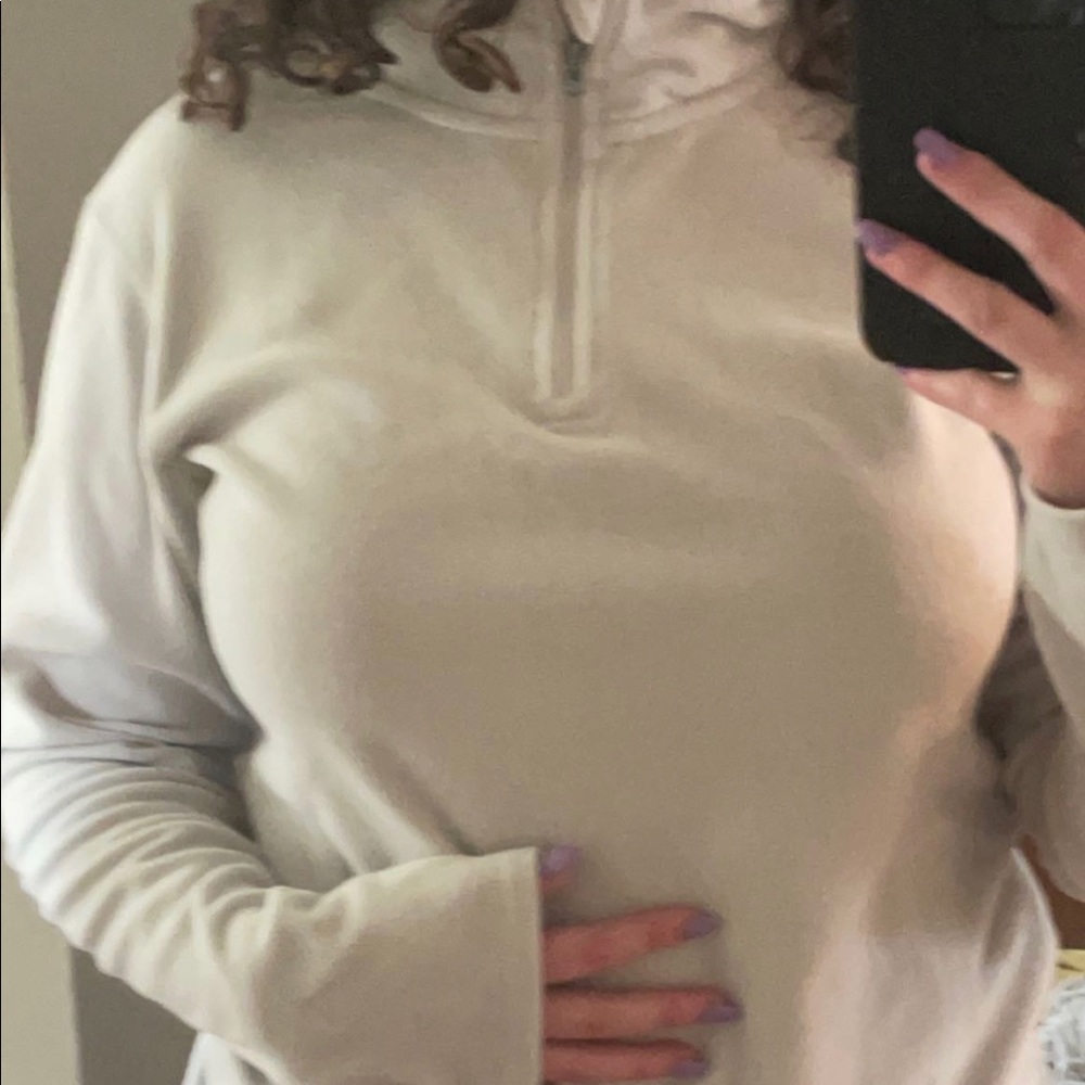 CREAM FLEECE QUARTER ZIP